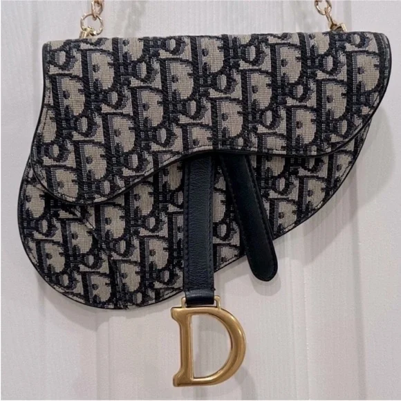 Christian Dior Monogram Navy Oblique Saddle Belt Bag - Picture 5 of 17